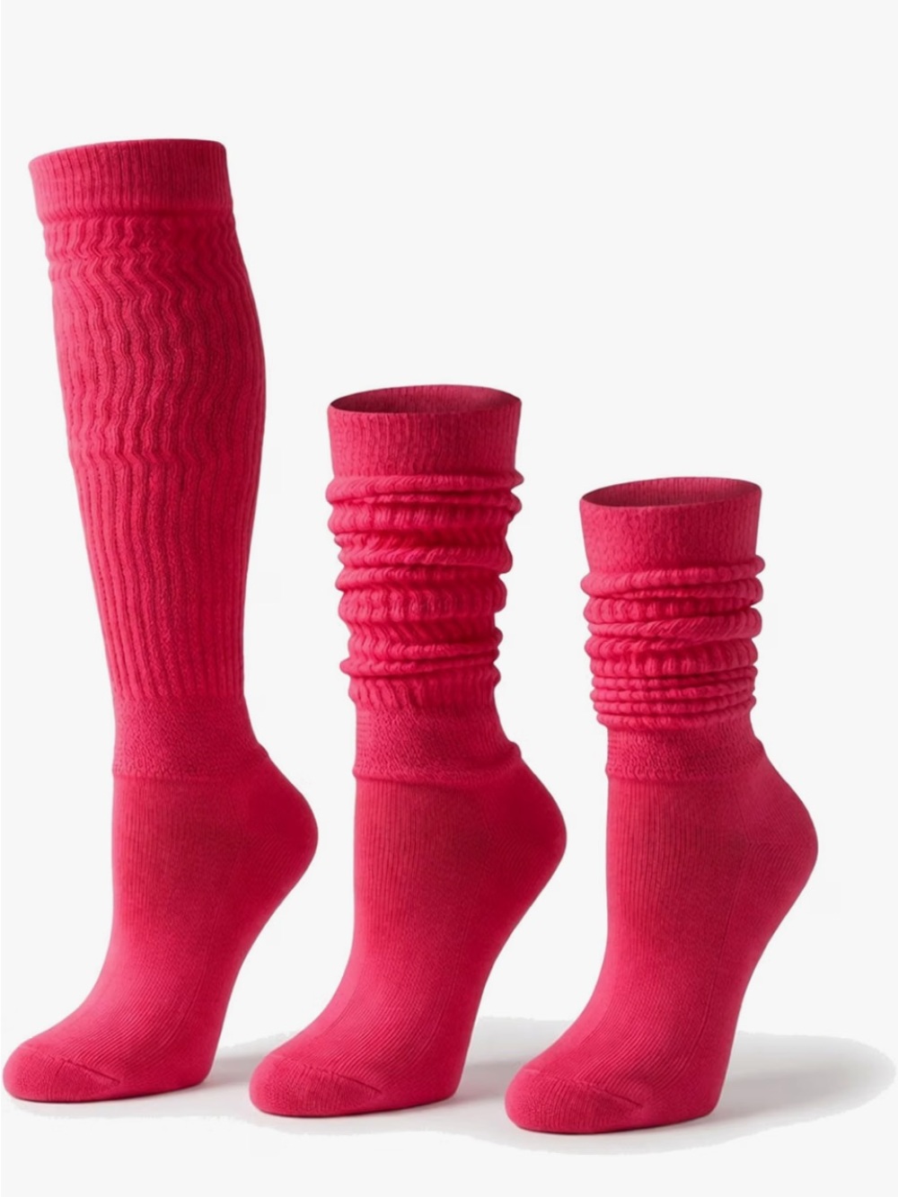 Wear 3 ways Pink Slouch Socks